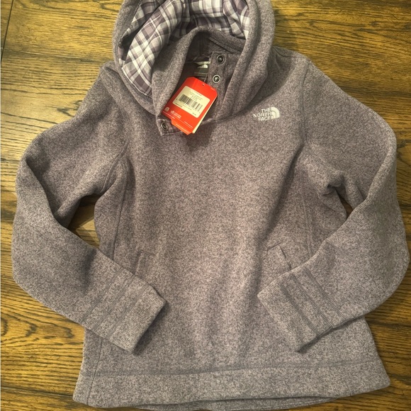 The North Face Jackets & Blazers - The North Face women’s Heathered Purple fleece with hood size Medium